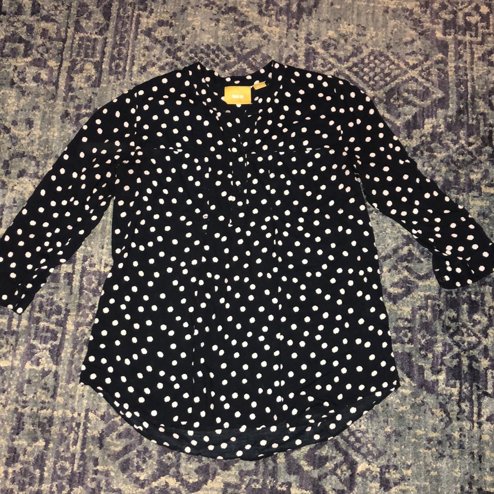 Anthropologie Maeve Polka Dot Top